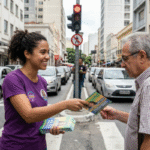Entrega de santinhos