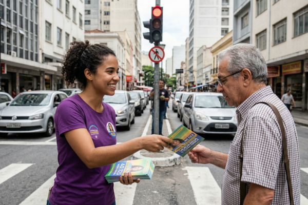Entrega de santinhos